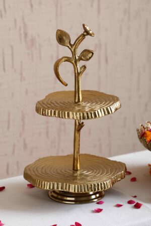 Tree of Grace Gold Two Tier Platter