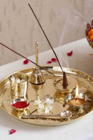 Om Brass Pooja Thali