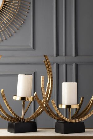 Orlando Gold Candleholder Set of 2