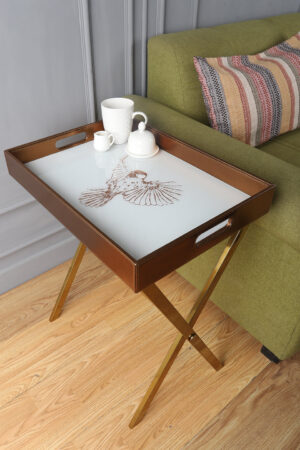 Eviana Bird Gold Butler Tray Table
