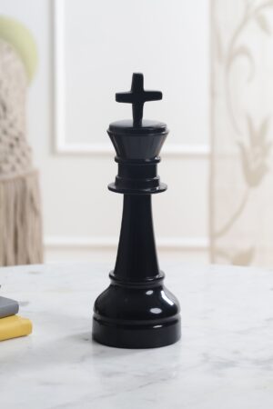 Oversized King Chess Glossy Black Decorative Accent