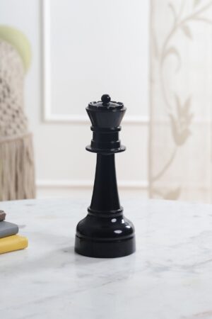Oversized Queen Chess Glossy Black Decorative Accent