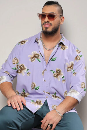 Lavender Floral Print Shirt