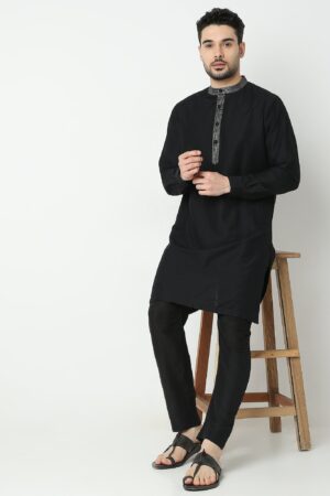 Regular Fit Embroidered Kurta With Pant Set