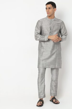 Regular Fit Solid Kurta With Pant Set