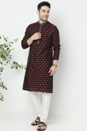 Regular Fit Jacquard Kurta