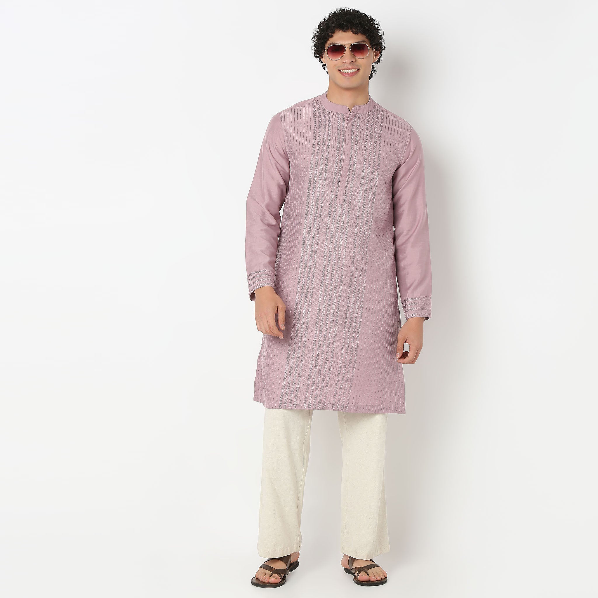 All Over Embroidered Straight Kurta