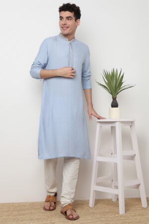 Striped Rayon Lurex Long Kurta