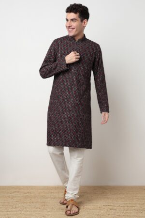 Embroidered Digi Schiffli Long Kurta