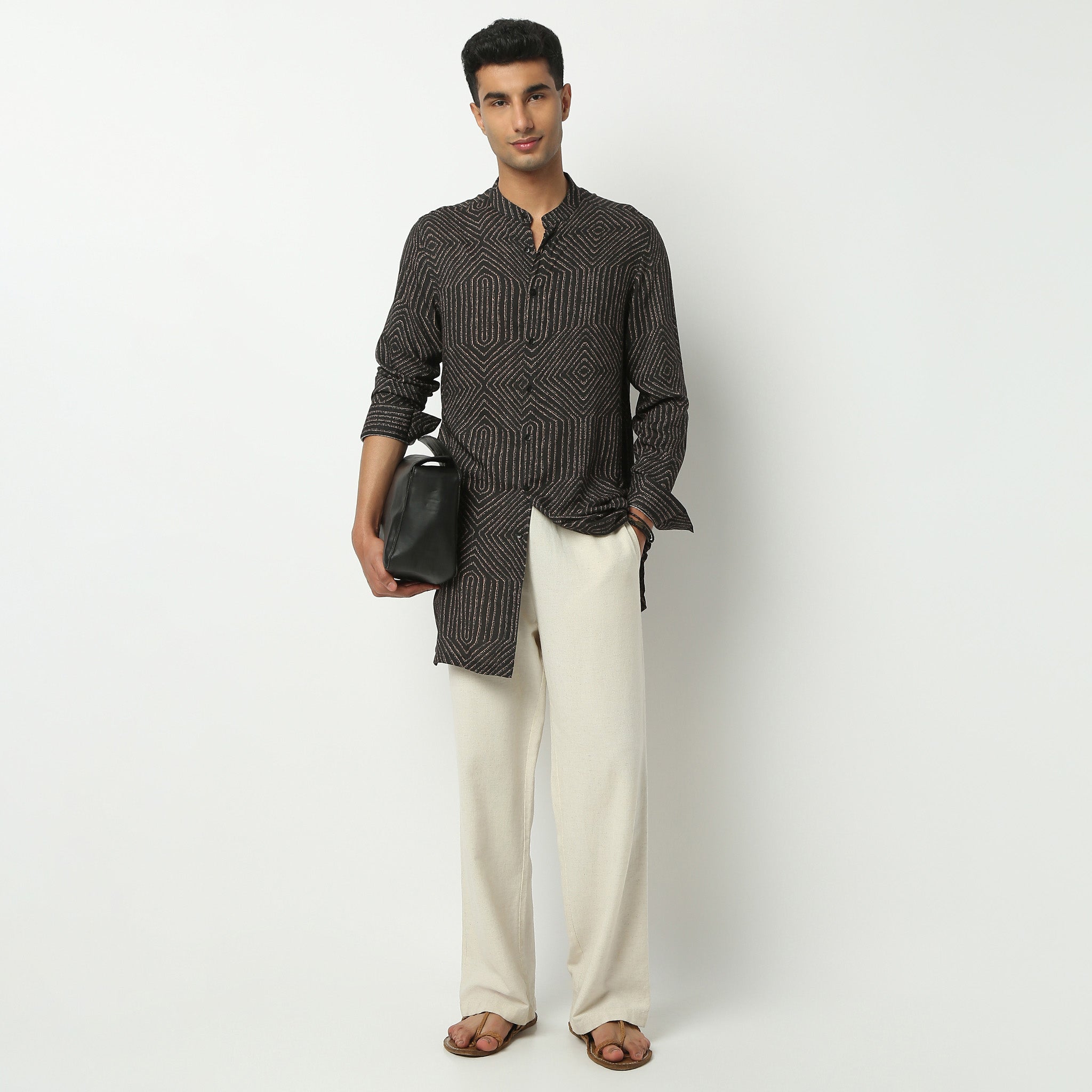 Above Knee Full Sleeve Digital Printed Kurta