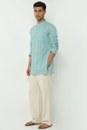 Full Sleeve Thigh Length Structured Printed Kurta