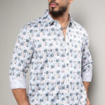 Blue Abstract Geometric Shirt