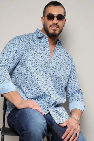 Blue Micro Floral Shirt