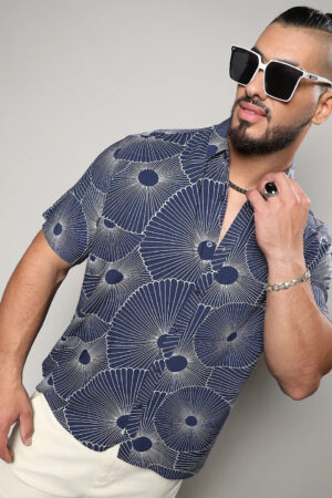 Mushroom Print Button Up Shirt
