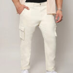 Pale Yellow Cargo Trousers