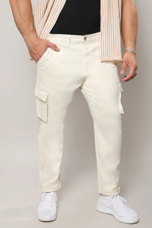 Pale Yellow Cargo Trousers
