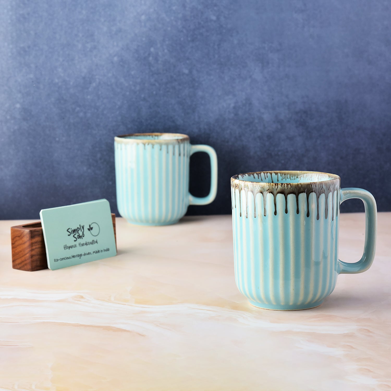 Aqua Drizzle Mugs