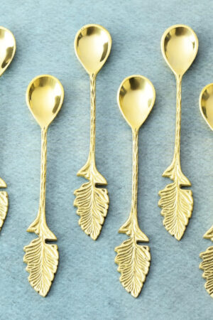 Auric Leaf Dessert Spoons