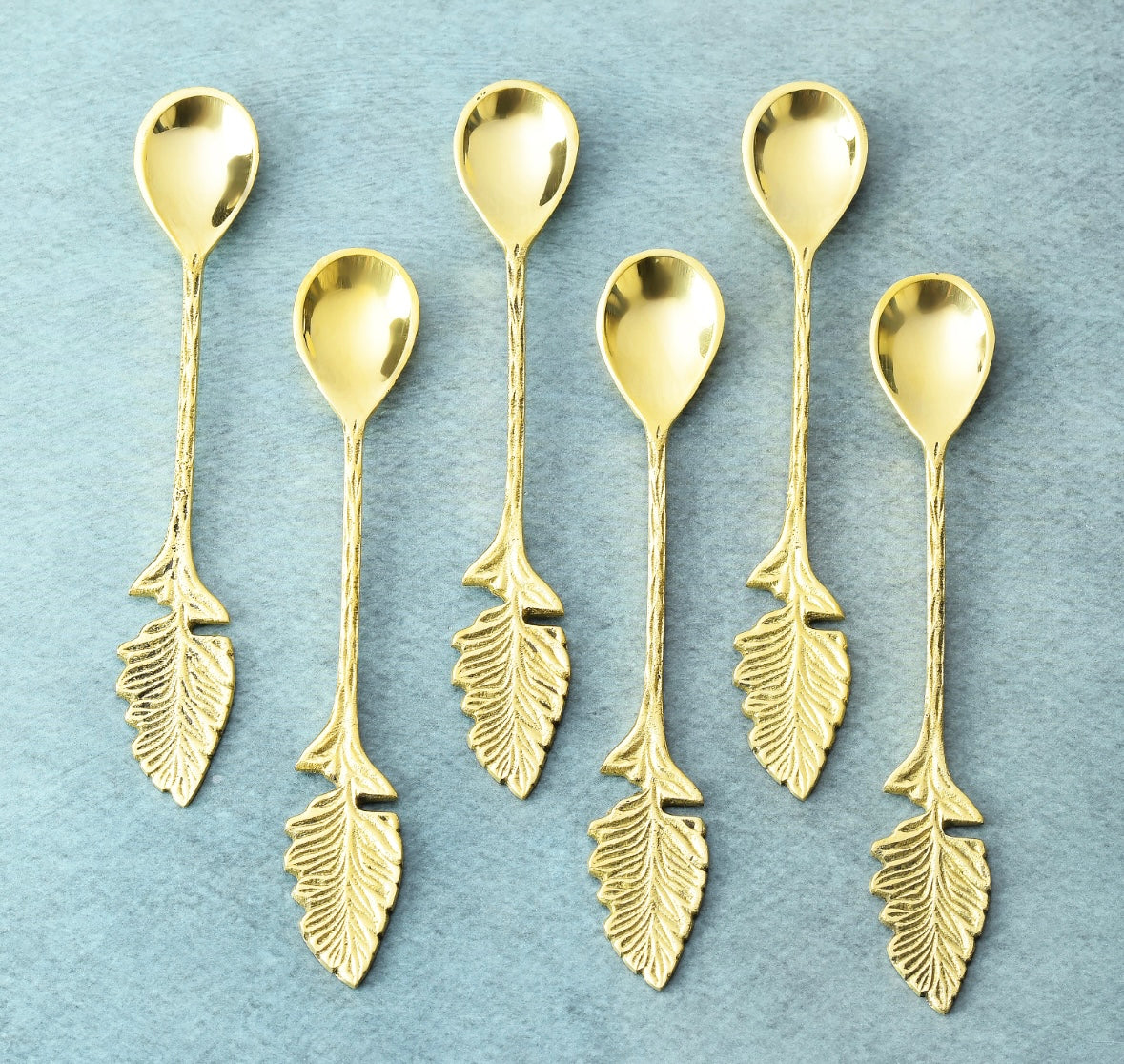 Auric Leaf Dessert Spoons