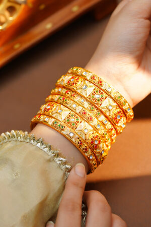 Gold Plated Traditional Festive Bangle Set