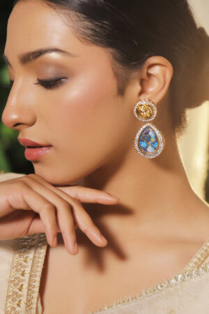 Royal Blue Stone Danglers