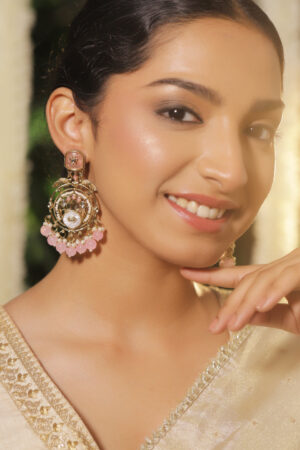 Delicate Pink Pearl Danglers