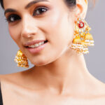 Royal Crimson Multi Jhumka Earrings