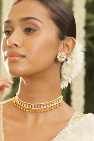 Classic White Kundan Choker Set