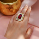 Royal Red Glow Statement Ring