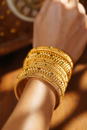 Celebration-Ready Heritage Gold Bangles