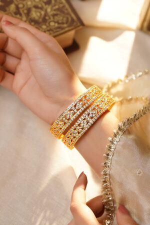 Wedding Shine Gold CZ Bangles
