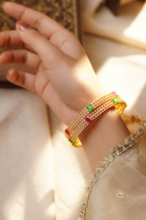 Traditional Shine Emerald Ruby Bangles