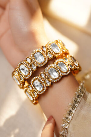 Royal Kundan Glow Gold Bangles