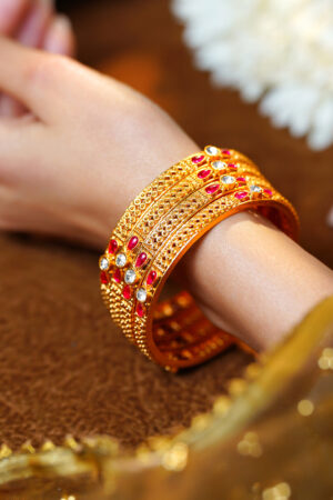 Heritage Gold Statement Bangles Set