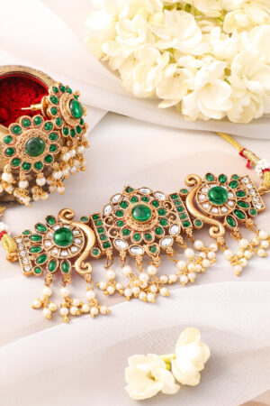 Emerald Lustre Royal Necklace Set