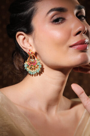 Enchanting Multicolour Kundan Chandbali