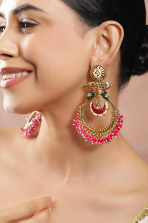 Rich Pink Traditional Chandbali