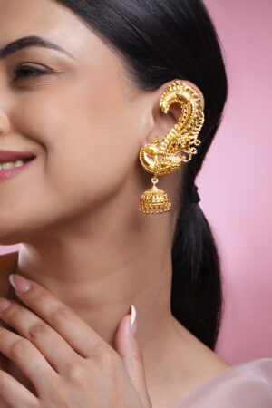 Artisan Crafted Peacock Motif Jhumka