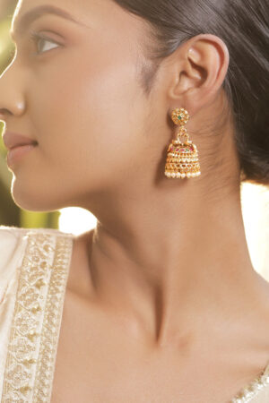 Artisan Peacock Pearl Jhumka