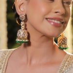 Emerald Whispers Kundan Jhumka