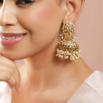 Pearl Embellished Gold Toned Jhumkas
