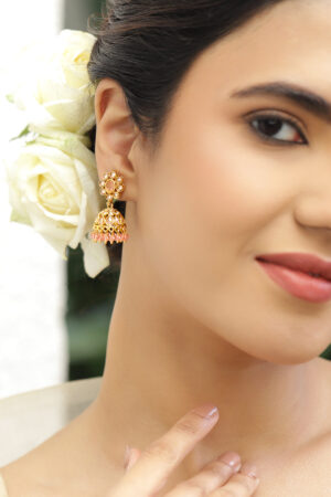 Minimal Pastel Pink Jhumka