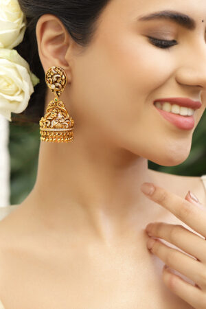 Gold Toned Ethnic Jhumkas