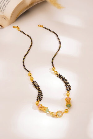 Gold Diamond Spark Mangalsutra Necklace
