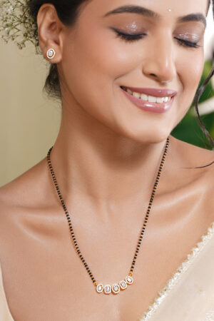 Timeless Gold American Diamond Mangalsutra Set