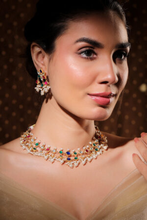Floral Canvas Multicolour Necklace Set