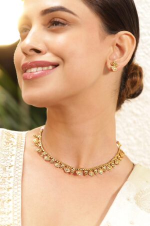 Square & Paisley Design Necklace Set