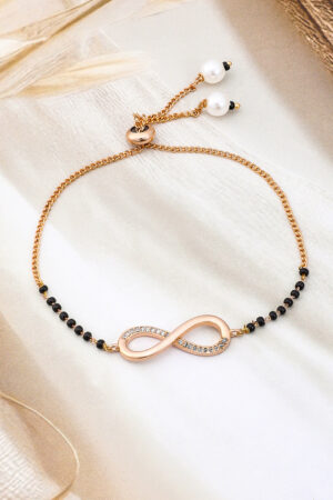 American Diamond Zirconia Infinity Mangalsutra Bracelet