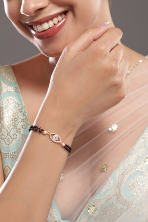 American Diamond Zirconia Evil-Eye Mangalsutra Bracelet