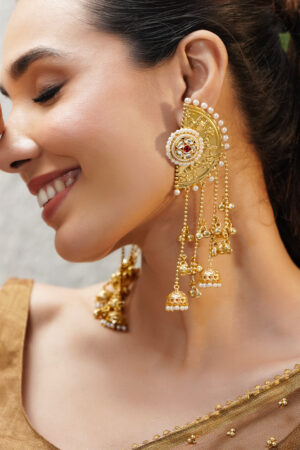 Gold Toned Kashmiri Dangler Jhumkas